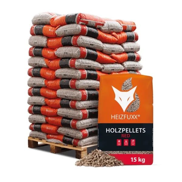 Heizfuxx Red: Hartholzpellets in 6 mm, 65 × 15 kg – Produktansicht 1